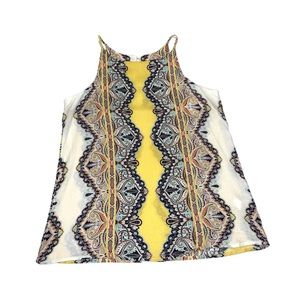 NWT Sleeveless Yellow & White Paisley Tank